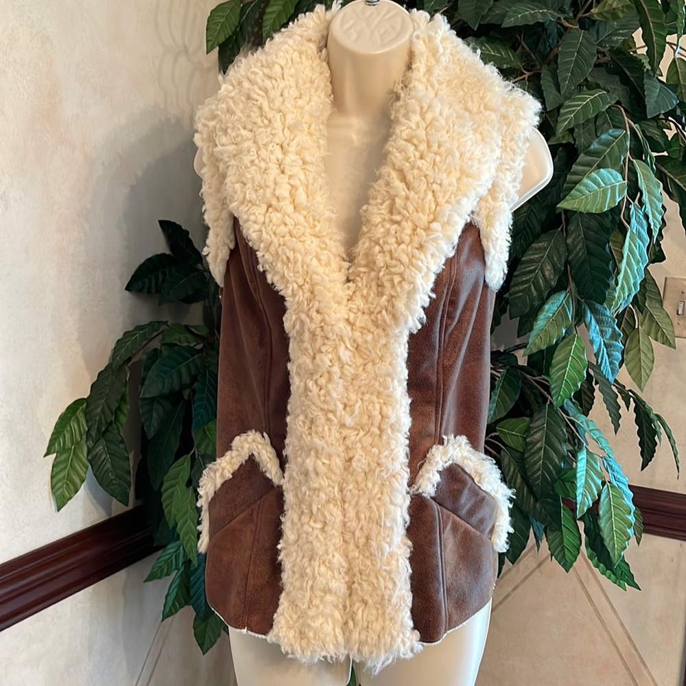 INC FAUX SUEDE BROWN VEST